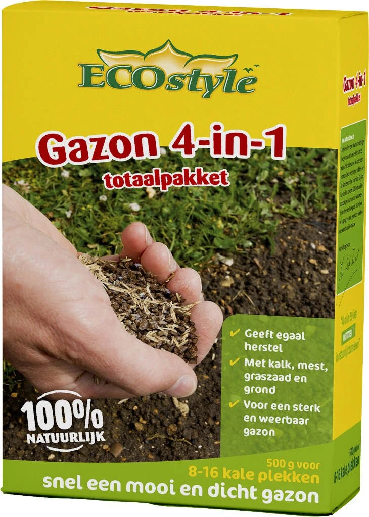 Ecostyle Gazon 4-in-1 Totaalpakket 500 Gram 1 Ecostyle Gazon 4-in-1 Totaalpakket 500 Gram