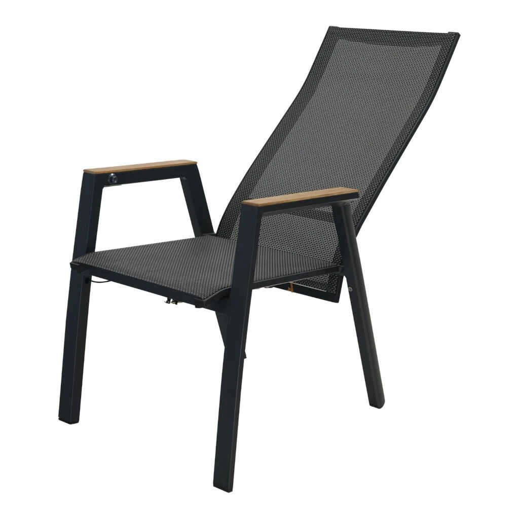 Lesli Verstelbarestoel Amir Teak Negro 2 Lesli Verstelbarestoel Amir Teak Negro - Afbeelding 2