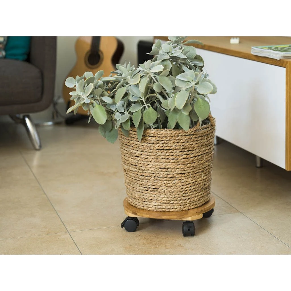 Nature Planttrolley Bamboe 30 Cm Rond 2 Nature Planttrolley Bamboe 30 Cm Rond - Afbeelding 2