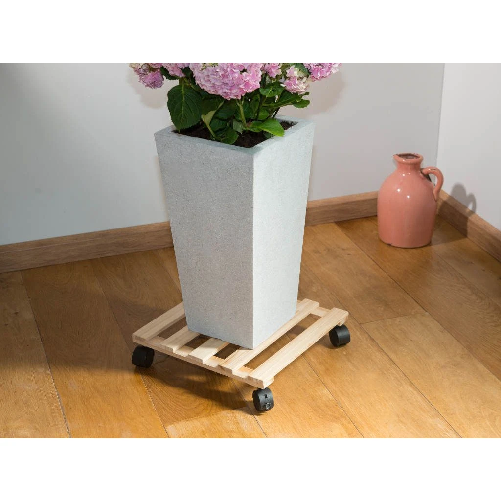 Nature Planttrolley Hout 35 Cm Vierkant 2 Nature Planttrolley Hout 35 Cm Vierkant - Afbeelding 2